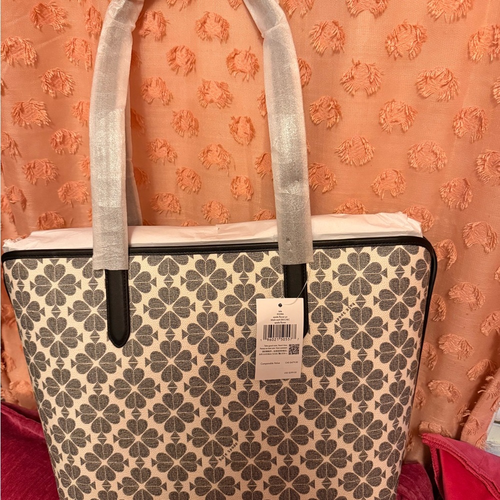 Kate Spade Gray and Silver Tote Bag with Elegant Design